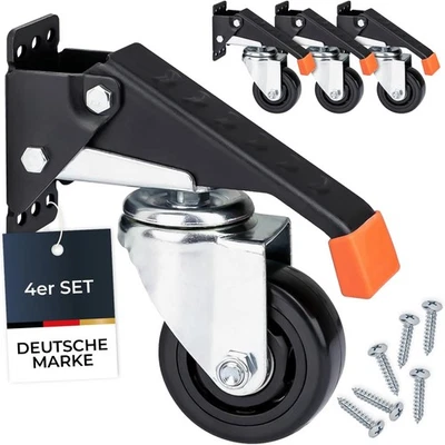 HMF Schwerlastrollen absenkbar für Werkbank schwarz - Bild 1 von 4