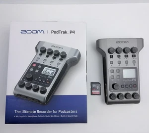 Zoom PodTrak P4 Podcast Recorder & 64GB SanDisk Card (Boxed) w/Carrying Case. - Picture 1 of 8