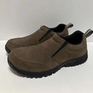 Duluth Trading Men Wild Boar Leather Slip Resistant Moc Shoe Sz 11 W Brown EUC - Picture 1 of 7