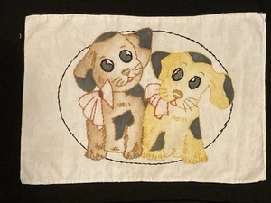 Vintage Vogart Cute Dogs Pillow Cover 16x11 1/2” - Picture 1 of 4