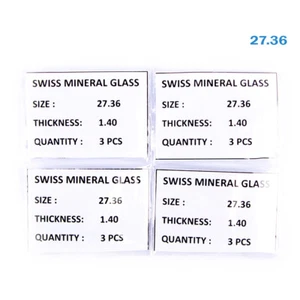 12 Pcs Watch Glass Crystal Swiss Made Size 27.36 MM Thickness Is 1.40MM - Picture 1 of 2