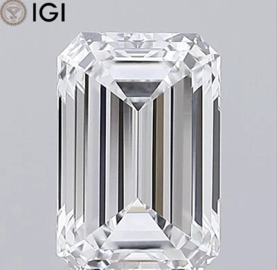 1.10 CARAT CVD Lab Grown Diamond Emerald Cut IGI Certified D Color VVS2 Clarity - Image 1 of 4