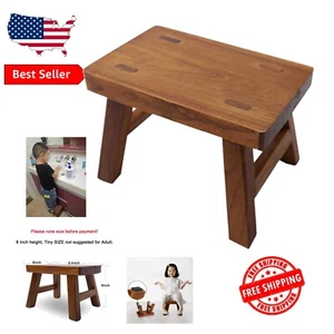 Pre-Assembled 6-Inch Wooden Step Stool for Kids and Adults - 1000 lbs Capacity - Picture 1 of 7