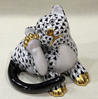 Figurine Herend - Lion / Tigre Cub - Filet de pêche noir