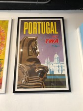 Vintage Airline Poster -  Portugal  for Trans-World Airlines TWA