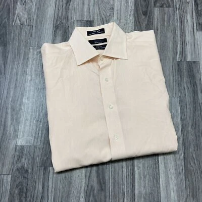 Camisa de vestir SAKS FIVE AVENUE ajustada con botones naranja a rayas para hombre talla 16,5-34/35 Foto 1 de 4