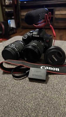 Canon EOS Rebel T6i Bundle (18-55, 10-18, 50mm lens, RODE Videomic GO)  - Image 1 of 4