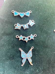 4 nuevos colgantes de plata con incrustación de chip turquesa América del Oeste corazón estrella mariposa - Imagen 1 de 6