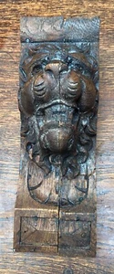 Antique, circa 1850, Lion Support Corbel Carved Oak Wooden Plinth - Picture 1 of 5