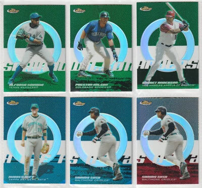 2005 FINEST GREEN BLUE GOLD REFRACTOR UPICK SOSA HELTON SORIANO ANDERSON - Image 1 of 4