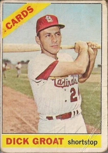 DICK GROAT 1966 Topps Card #103 St. Louis Cardinals Vintage Poor - Picture 1 of 2