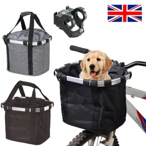 Front Bicycle Handlebar Bags Bicycle Front Basket Pet Carrier Frame Shopping Bag - Picture 1 of 13