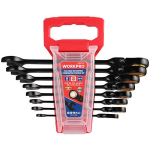 Workpro 8-teiliges Flex-Kopf Spezialeinsätze Schraubenschlüssel-Set SAE 5/16-3/4 Zoll 72 Zähne Cr-V - Bild 1 von 8