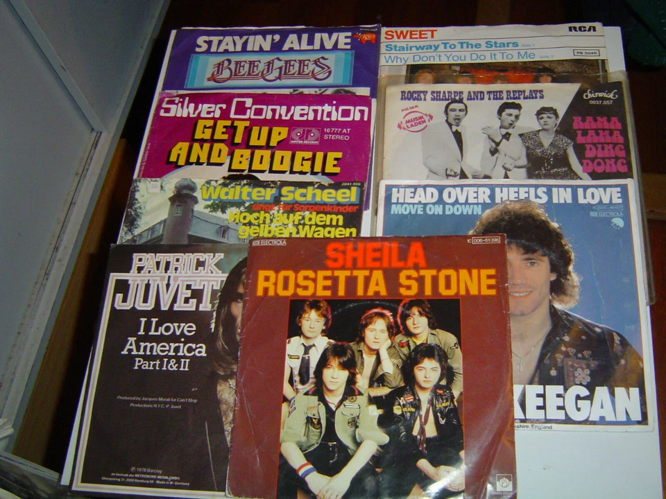 8x Vinyl Single Sweet Rosetta Stone Rocky Sharpe Silver convention Bee Gees  - Bild 1 von 1