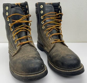 Vintage Men’s Explorers Steel Toe Boots (46739) 9.5 Black Mid Calf USED READ - Picture 1 of 22