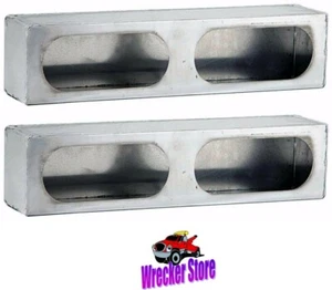 Set of 2 - SMOOTH ALUMINUM DOUBLE OVAL, TAIL LIGHT BOXES for Wrecker, Truck Body - Foto 1 di 1