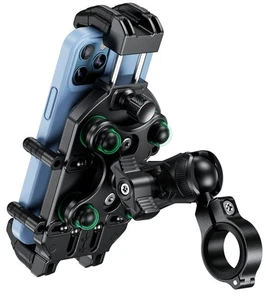 Motorcycle Phone Holder with Vibration Dampener & High-Speed Secure Lock, Ant... - Photo 1 sur 9