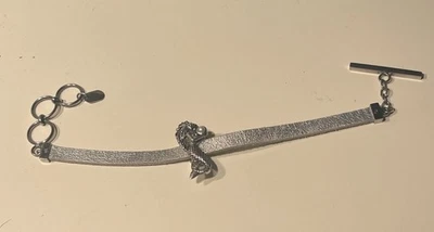 Lori Bonn Sterling Silver Mermaid Pearl Slide Charm Leather Toggle Bracelet - Image 1 of 4