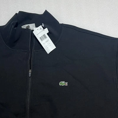 Lacoste Sport Men Full Zip Black Fleece Cotton Sweat Jacket 5XLT Big & Tall 12L - Image 1 of 4