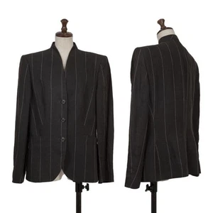 GIORGIO ARMANI Linen Striped Collarless Jacket Size 44(K-153380) - Picture 1 of 12