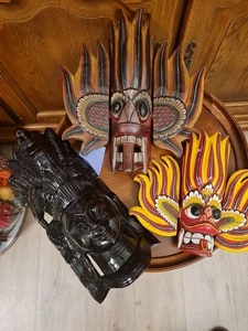  3 Sri Lanka - Mayura Raksha Maske - Ceylon Teufel Maske - Ritualmaske - vintage - Bild 1 von 8