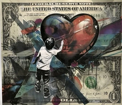 Dólar real arte dinero Chris Boyle. Certificado de autenticidad 1/1 PLUS. Foto 1 de 2