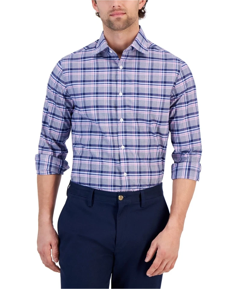 Camisa de vestir Michael Kors para hombre ajustada Airsoft a cuadros con botones Foto 1 de 1