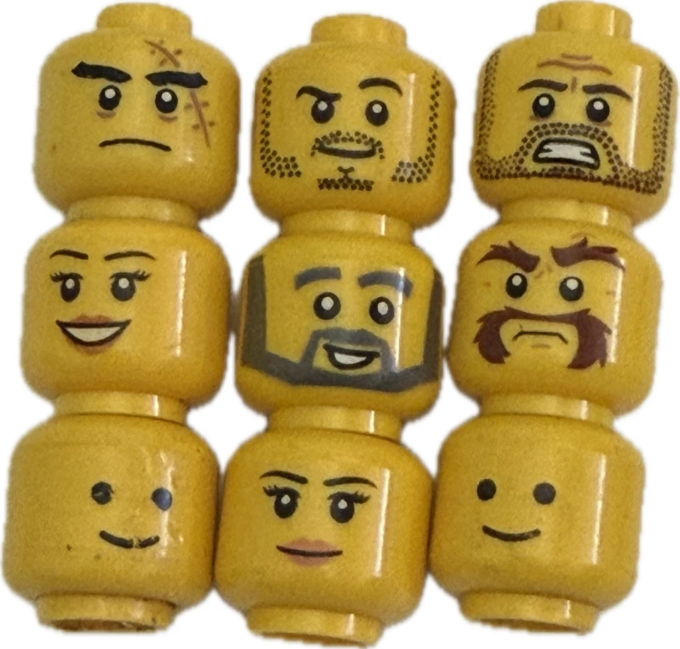 LEGO LEGO😊🌟 BULK LOT  minifigure HEADS  BOYS GIRLS CHILDREN ADULT TOYS....... - Image 1 of 1