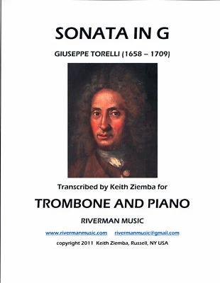Music for Trombone & Piano Torelli Sonata in G Accomp. files free - Image 1 of 3