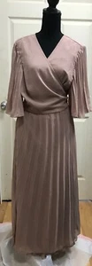 Asos Design Wrapped Mauve Color Long Dress Short Sleeves Sz 18 NEW - Picture 1 of 7