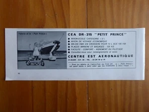 12/1968 PUB CENTRE EST AERONAUTIQUE DIJON DR-315 PETIT PRINCE TROTTINETTE AD - Imagen 1 de 1