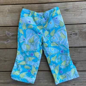Lilly Pulitzer Blue Atlantis Fish Capris Size 4 - Picture 1 of 3