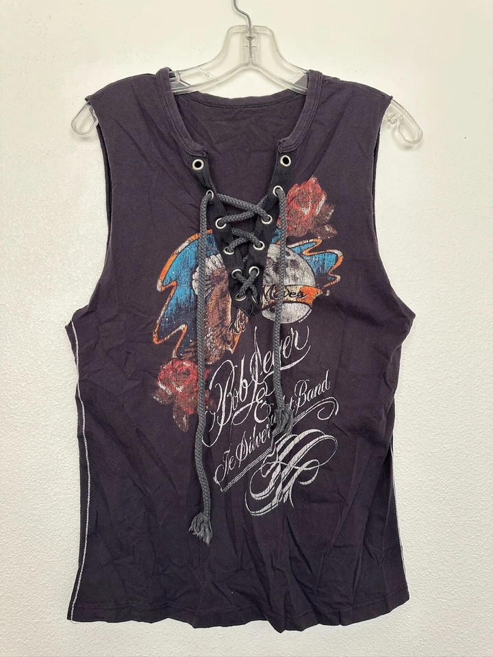Trunk Ltd Bob Seager Gráfico Tanque Con Cordones De Colección Sin Mangas Negro Para Mujer Mediano Foto 1 de 4