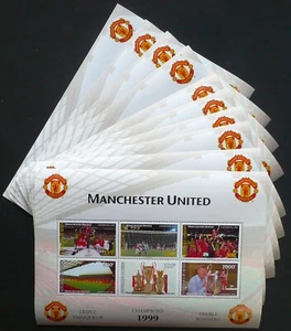 10 x Benín 1999 Mi. 1210-15 hoja pequeña ** Estampillada sin montar o nunca montada fútbol Manchester United 110,- € - Imagen 1 de 2
