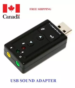 USB 2.0 3D 7.1 Channel External Audio Music Sound Card Adapter - Picture 1 of 2