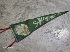 Vintage 1940's Albuquerque New Mexico Pennant Native American Chief Pueblo - Picture 1 of 5