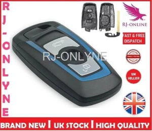 3 Button BLUE Key Case Fob FOR BMW 1 2 3 4 SERIES F20 F22 F30 F31 F32 + LOGO - Picture 1 of 4