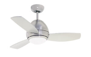 Emerson 44" Remote Control Ceiling Fan & LED Light Curva Brushed Steel CF245LBS