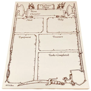 Milton Bradley Heroquest Foglio Personaggio Grande da Adventure Design Kit - Foto 1 di 6