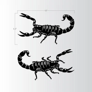 Scorpion Scorpions Set of 2 BLACK Color Vinyl Decals Stickers 10x5.5" Scorpian - Picture 1 of 1