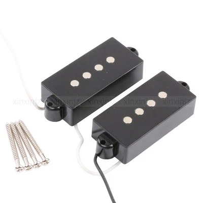 Black 4 String Noiseless Pickup Set For Precision P Bass Guitar - Image 1 of 3