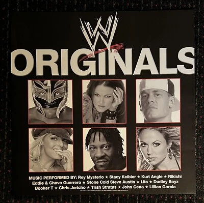 Póster promocional de tienda de discos WWE Originals 24x24 Kurt Angle Chris Jericho John Cena Foto 1 de 4