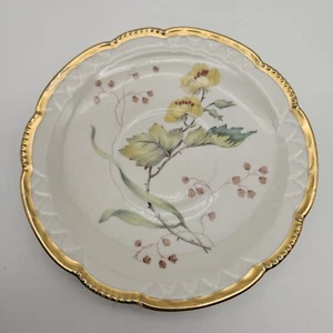 Vintage Mitterteich Bavaria Germany Saucer #046 Yellow Floral Fine China - Picture 1 of 9