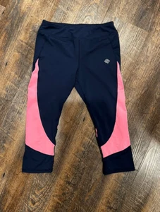 ZELOS Girl’s Medium Navy/Pink Athletic Capris - Picture 1 of 4