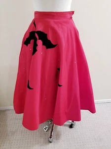 Vintage 50s Alice of California Red Applique Circle Skirt - Picture 1 of 4