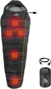 Heated Sleeping Bag 5Pcs Multi USB Power Support Heating Pads,Operated with Batt - Picture 1 of 6