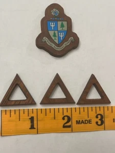 Delta Delta Delta Walnut Wood Letters (1") and Mini Crest (1.5") Combo - Picture 1 of 1