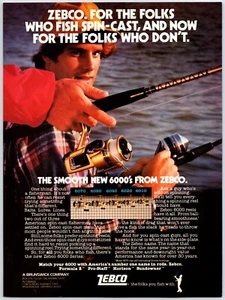 Zebco 6000's Old Fishing Reel Print Ad Zebco 6070 F1 - Picture 1 of 1