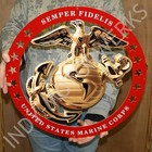 USMC ENLISTED EGA ROUND LARGE EMBLEM INSIGNIA RED 19"x19" MARINE CORPS SEMPER FI