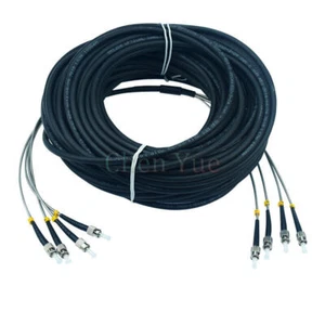 5M 4 Cores Field Outdoor Fiber Cable ST-ST 4 Strand 9/125 SM Fiber Patch Cord - Afbeelding 1 van 4